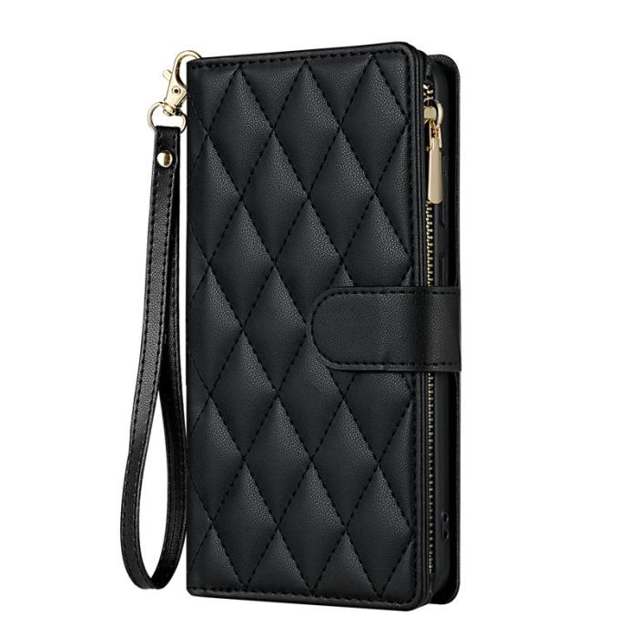 OEM - Plånboksfodral för Samsung Galaxy S26 Äkta läder med rem - Svart