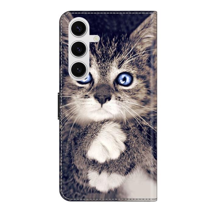 OEM - Plånboksfodral för Samsung Galaxy S26 Äkta läder Mönster - Svart