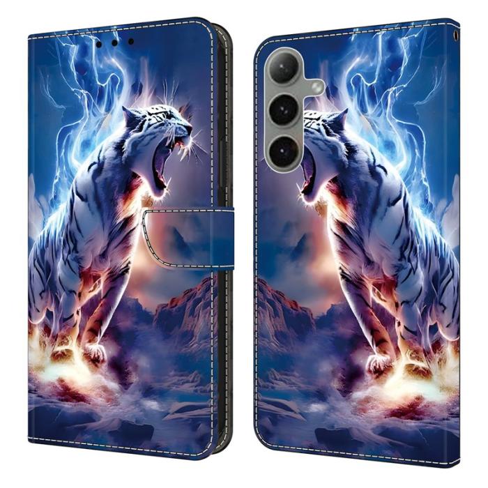 OEM - Plånboksfodral för Samsung Galaxy S26 Äkta läder Mönster - Thunder Tiger