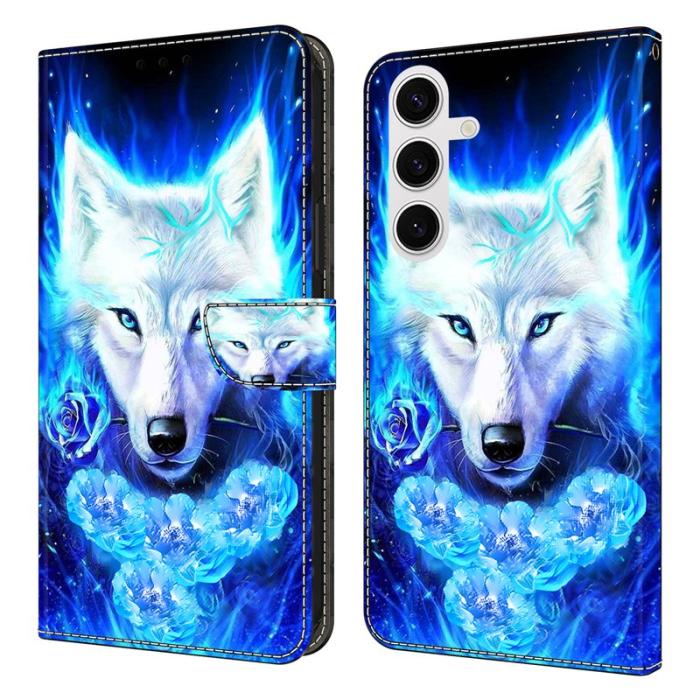 OEM - Plånboksfodral för Samsung Galaxy S26 Äkta läder Mönster - Vit