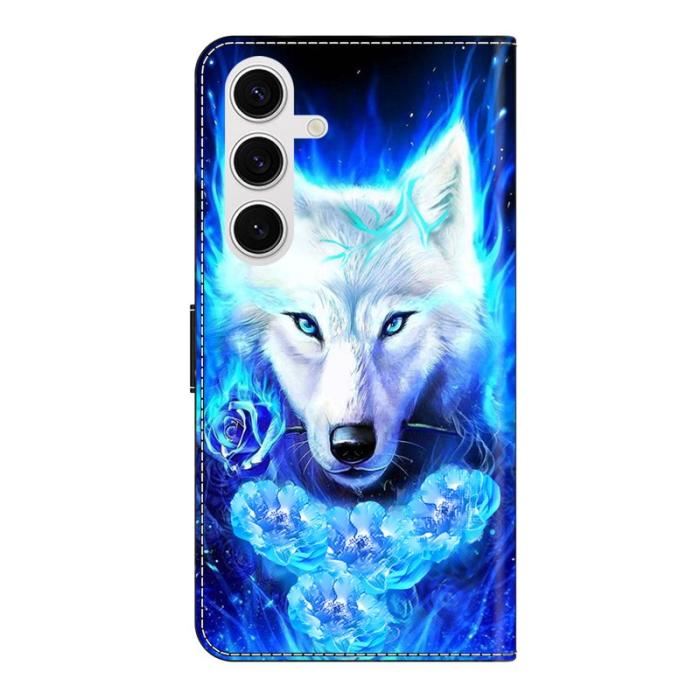 OEM - Plånboksfodral för Samsung Galaxy S26 Äkta läder Mönster - Vit