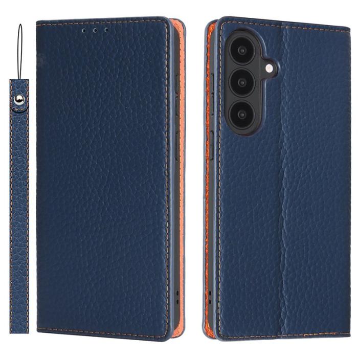 OEM - Plånboksfodral för Samsung Galaxy S26 Äkta läder - Mörkblå