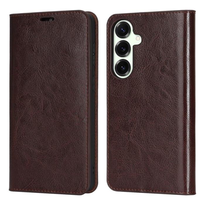 OEM - Plånboksfodral för Samsung Galaxy S26 Äkta läder - Mörkbrun