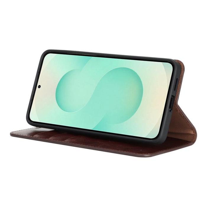 OEM - Plånboksfodral för Samsung Galaxy S26 Äkta läder - Mörkbrun