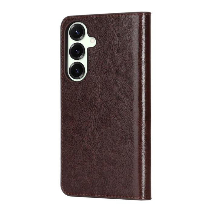 OEM - Plånboksfodral för Samsung Galaxy S26 Äkta läder - Mörkbrun