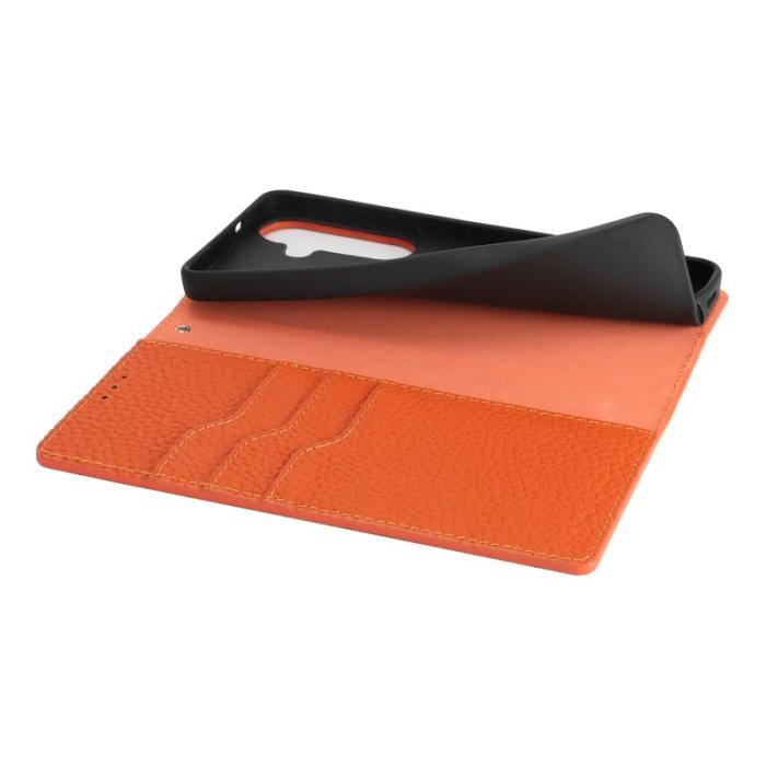 OEM - Plånboksfodral för Samsung Galaxy S26 Äkta läder - Orange