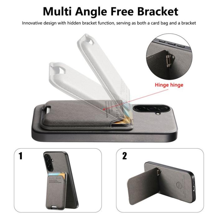 OEM - Mobilfodral för Samsung Galaxy S26 Äkta läder + PC + TPU - Grå