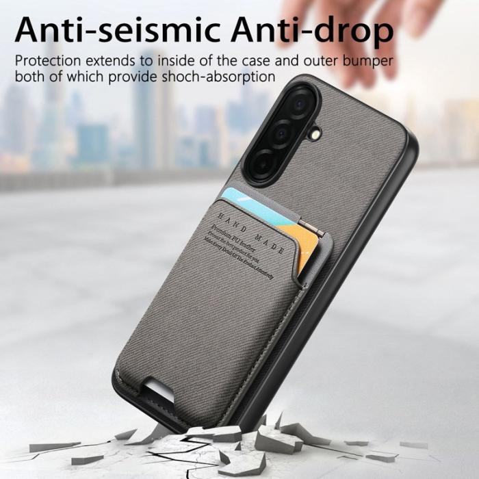 OEM - Mobilfodral för Samsung Galaxy S26 Äkta läder + PC + TPU - Grå