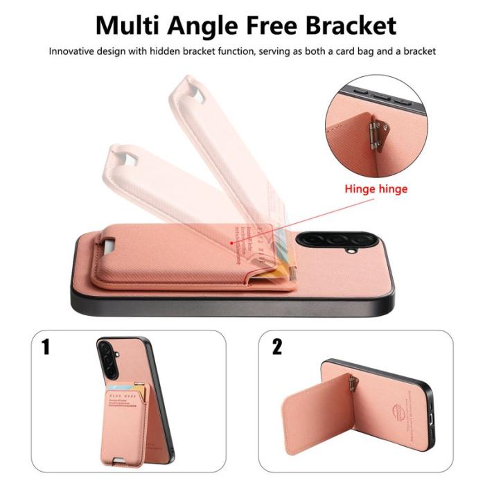 OEM - Mobilfodral för Samsung Galaxy S26 Äkta läder + PC + TPU - Rosa