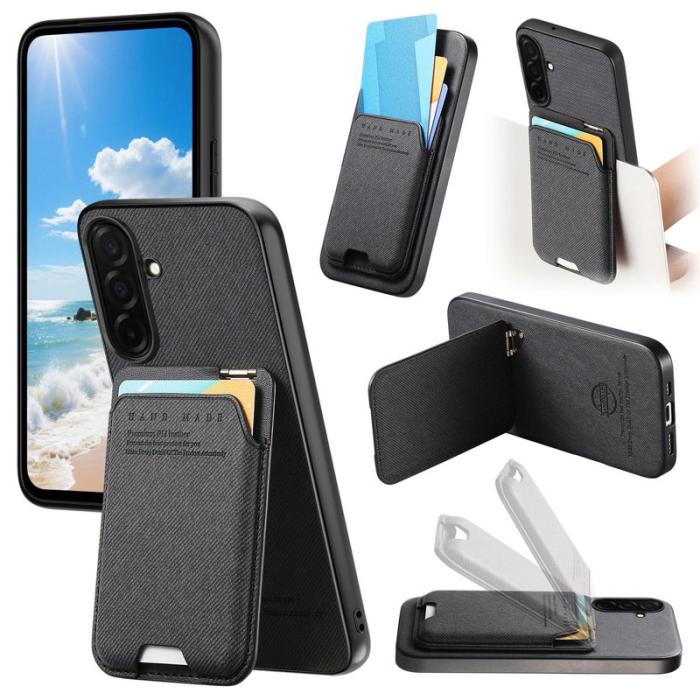 OEM - Mobilfodral för Samsung Galaxy S26 Äkta läder + PC + TPU - Svart