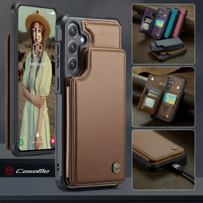 Caseme - CaseMe Mobilfodral för Samsung Galaxy S26 Konstläder RFID 5 kortfack - Brun