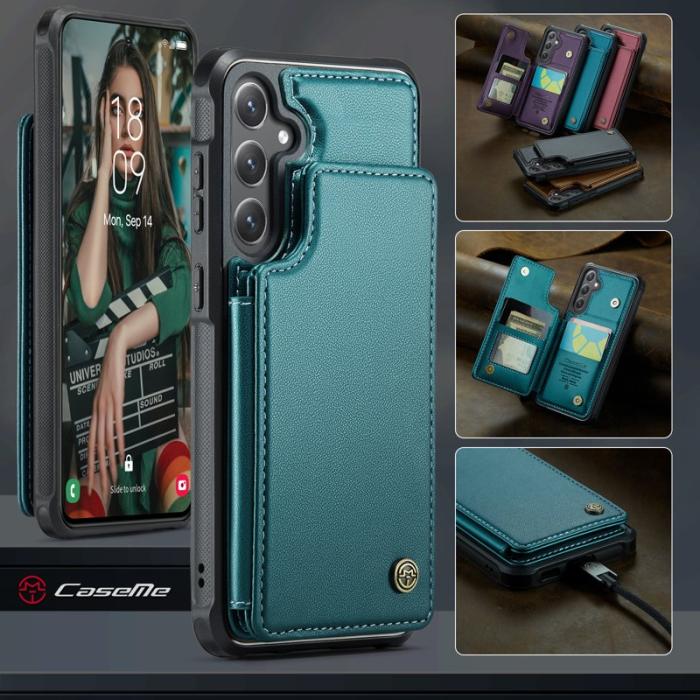 Caseme - CaseMe Mobilfodral för Samsung Galaxy S26 Konstläder RFID 5 kortfack - Grön