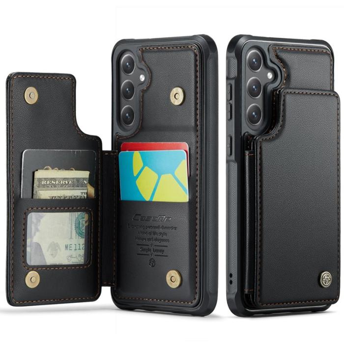 Caseme - CaseMe Mobilfodral för Samsung Galaxy S26 Konstläder RFID 5 kortfack - Svart