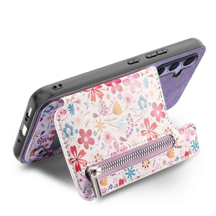 OEM - Mobilfodral för Samsung Galaxy S26 Konstläder RFID Kickstand - Lila