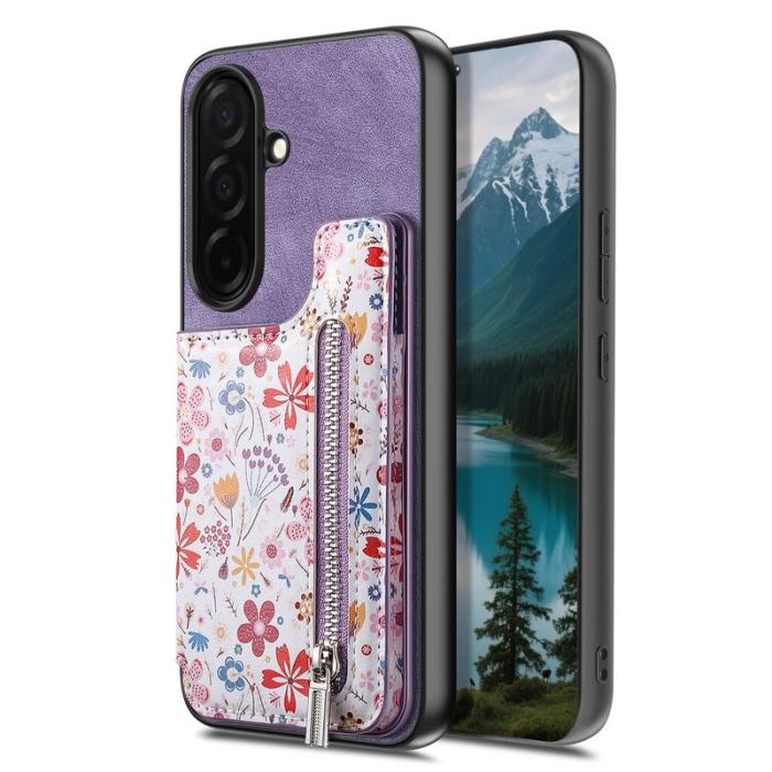 OEM - Mobilfodral för Samsung Galaxy S26 Konstläder RFID Kickstand - Lila