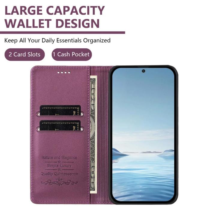 Caseme - CaseMe Plånboksfodral för Samsung Galaxy S26 Äkta läder RFID - Lila