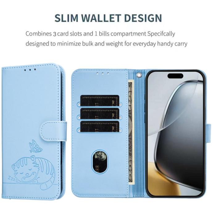 OEM - Plånboksfodral för Samsung Galaxy S26 Konstläder RFID - Ljusblå