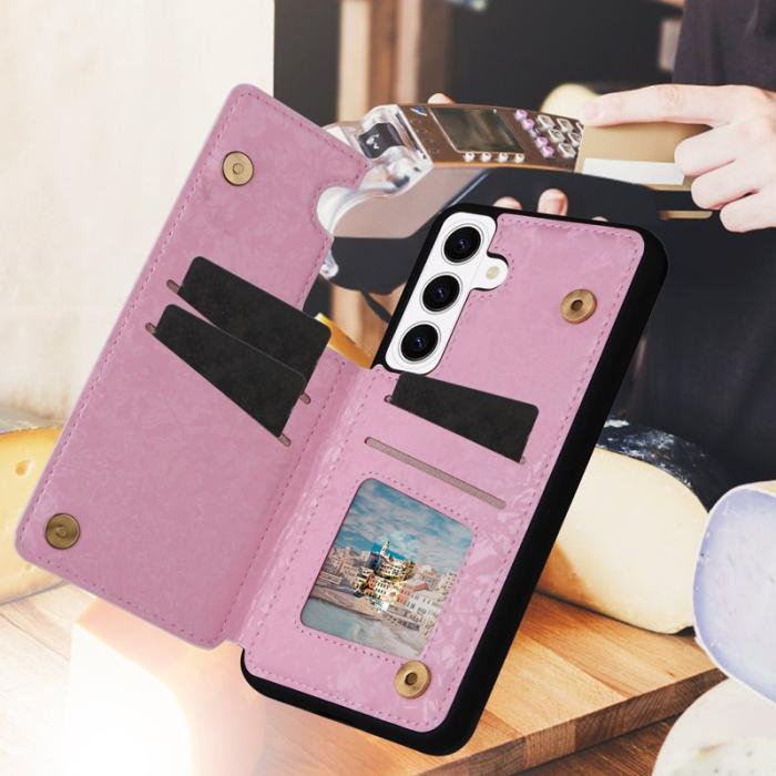 Caseme - CaseMe Plånboksfodral för Samsung Galaxy S26 Äkta läder RFID - Rosa