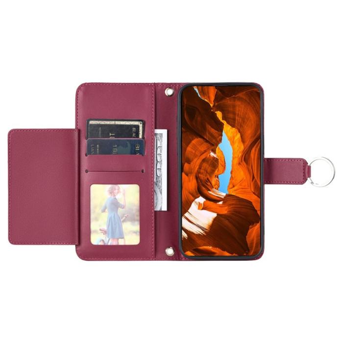 OEM - Plånboksfodral för Samsung Galaxy S26 Konstläder Ringfäste - Röd