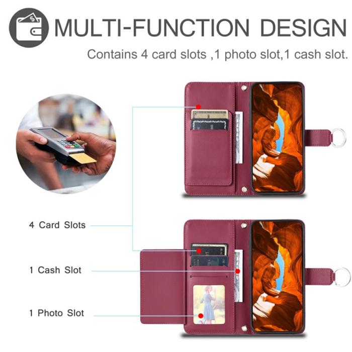 OEM - Plånboksfodral för Samsung Galaxy S26 Konstläder Ringfäste - Röd