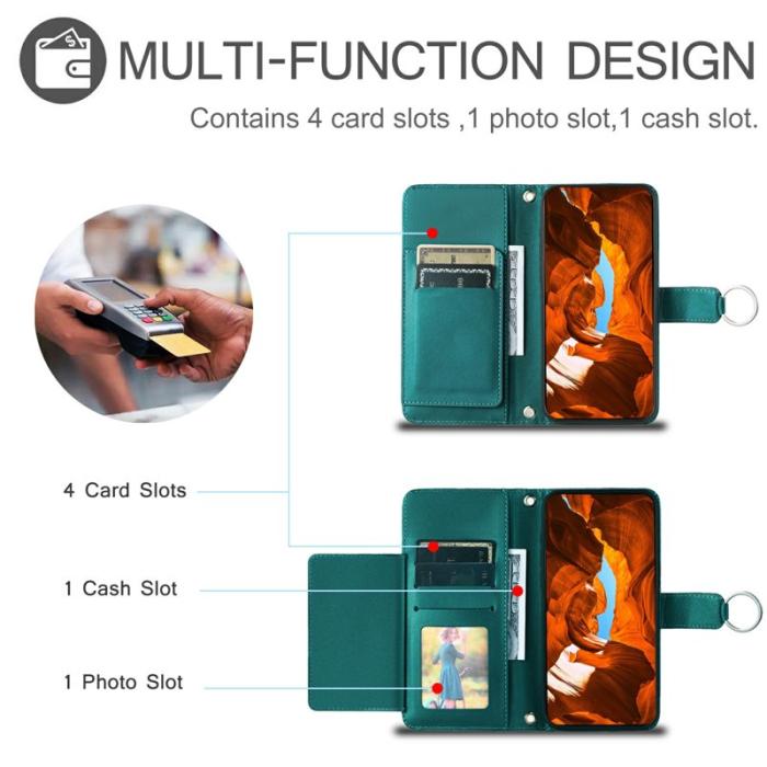 OEM - Plånboksfodral för Samsung Galaxy S26 Konstläder Ringhållare - Grön