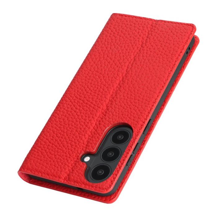 LC.imeeke - LC.IMEEKE Plånboksfodral för Samsung Galaxy S26 Äkta läder - Röd