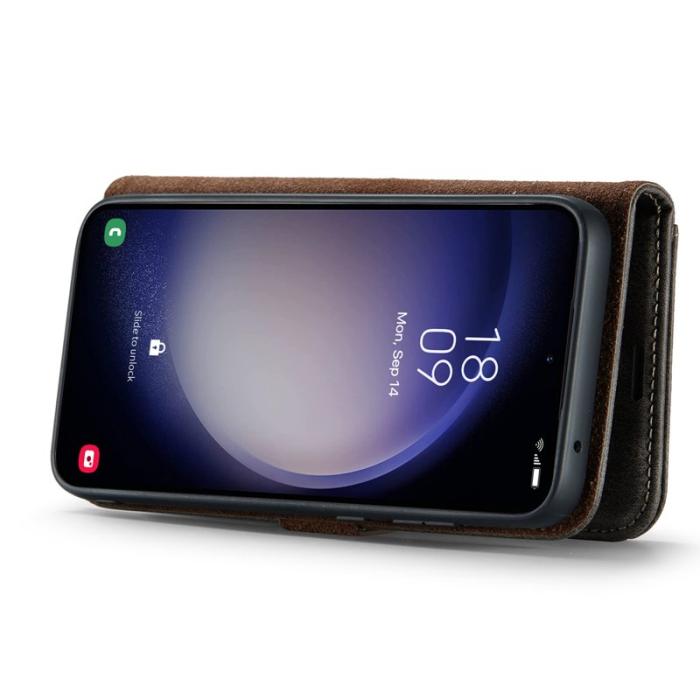 DG.MING - DG.Ming Plånboksfodral för Samsung Galaxy S26 Äkta läder Ställ - Grå