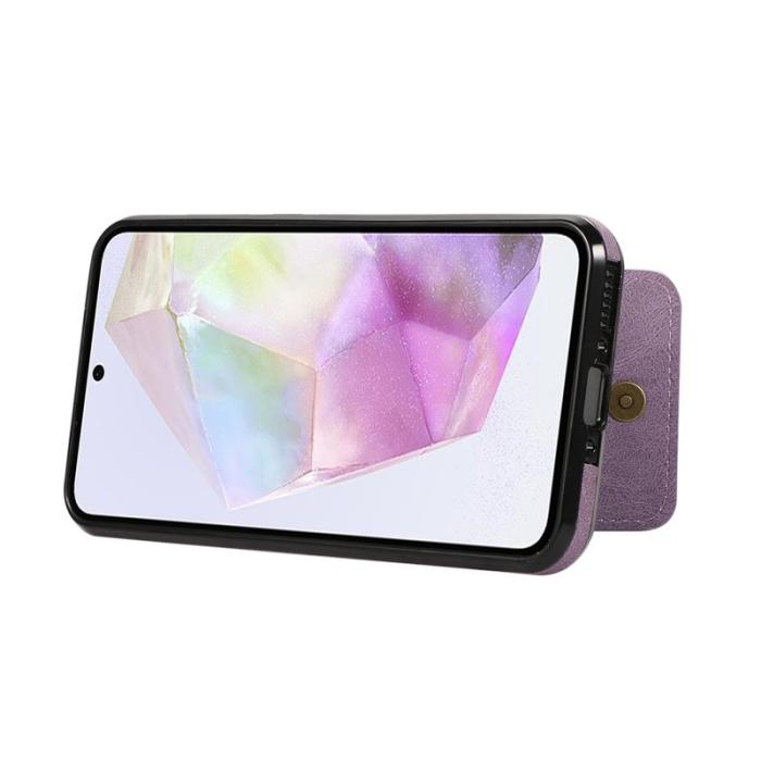 OEM - Mobilfodral för Samsung Galaxy S26 Äkta läder + TPU Kickstand - Lila