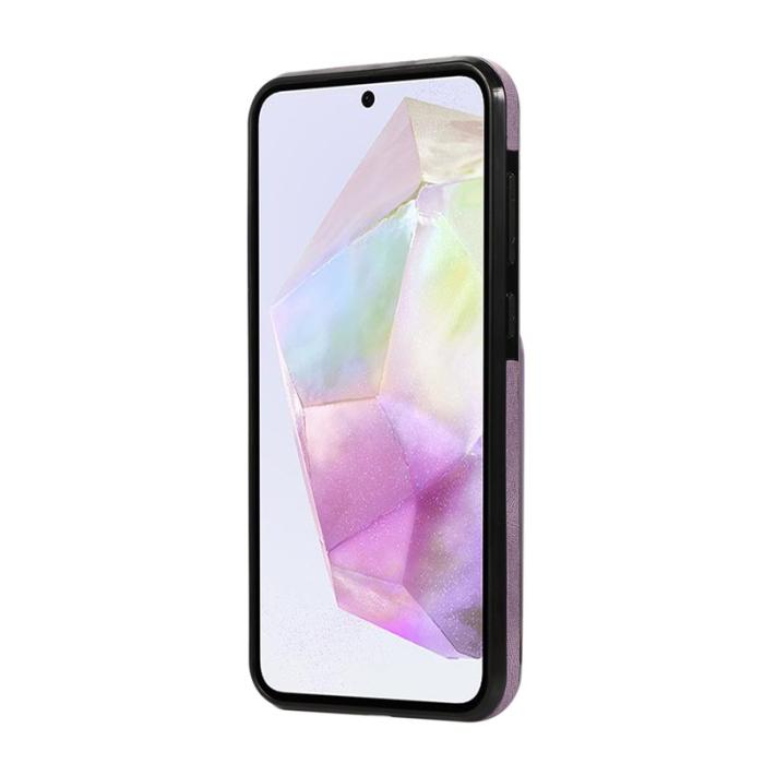 OEM - Mobilfodral för Samsung Galaxy S26 Äkta läder + TPU Kickstand - Lila