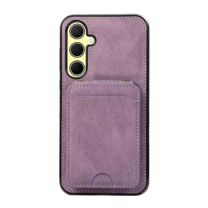 OEM - Mobilfodral för Samsung Galaxy S26 Äkta läder + TPU Kickstand - Lila