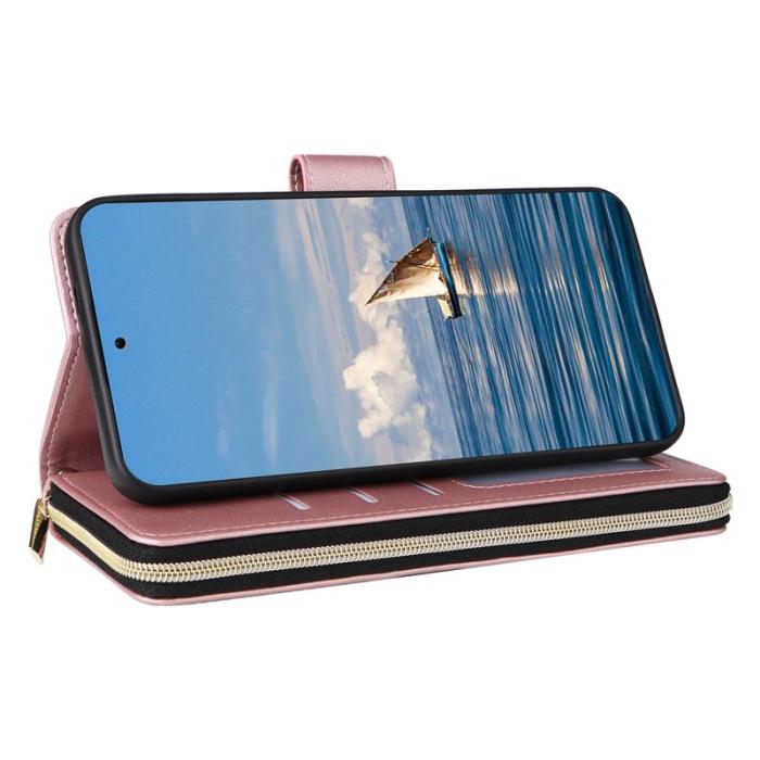 OEM - Plånboksfodral för Samsung Galaxy S26 Dragkedja Konstläder - Roséguld