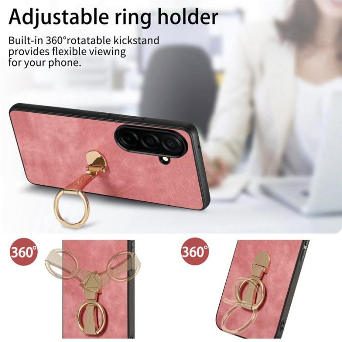 CASENEO - CASENEO Mobilfodral för Samsung Galaxy S26 Fällbart Kickstand Konstläder - Rosa