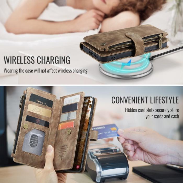 Caseme - CaseMe Mobilfodral för Samsung Galaxy S26 Flera kortfack Konstläder - Brun