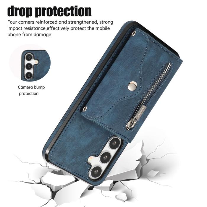 OEM - Mobilfodral för Samsung Galaxy S26 Kickstand Flera kortfack - Blå