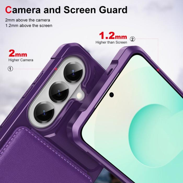 OEM - Mobilfodral för Samsung Galaxy S26 Kickstand Kortfack Konstläder - Lila