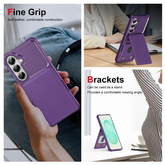 OEM - Mobilfodral för Samsung Galaxy S26 Kickstand Kortfack Konstläder - Lila