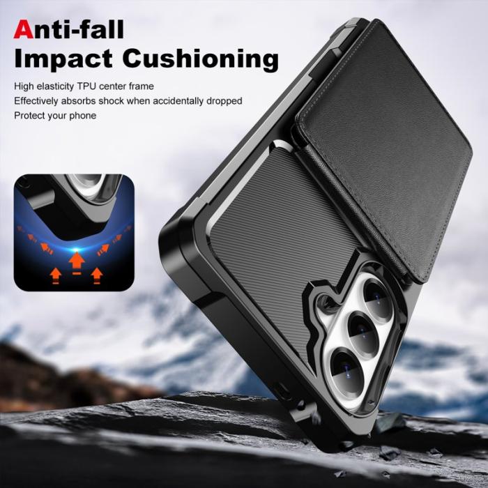 OEM - Mobilfodral för Samsung Galaxy S26 Kickstand Kortfack Konstläder - Svart