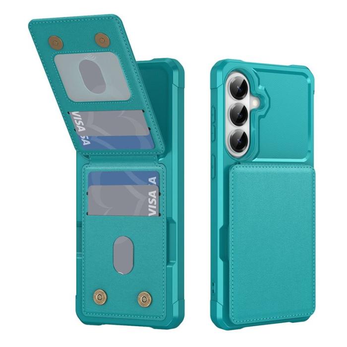 OEM - Mobilfodral för Samsung Galaxy S26 Kickstand Kortfack PU läder - Grön