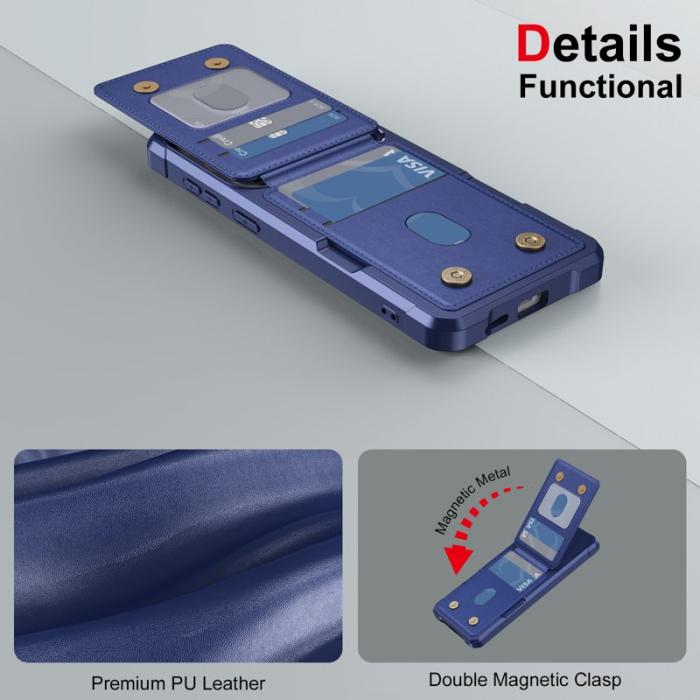 OEM - Mobilfodral för Samsung Galaxy S26 Kickstand Kortfack PU läder - Mörkblå