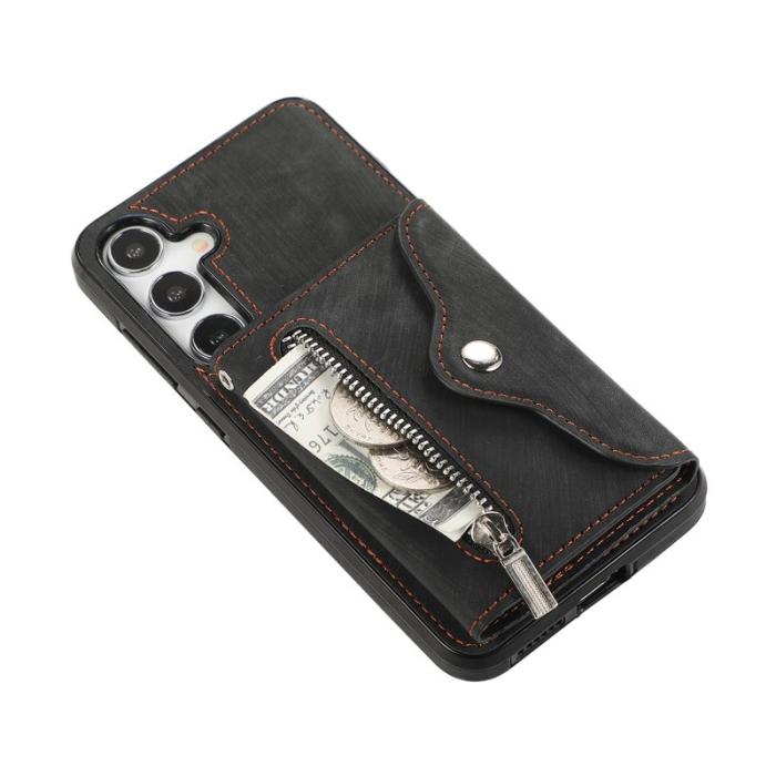 OEM - Mobilfodral för Samsung Galaxy S26 Kickstand Kortfack PU + PC - Svart