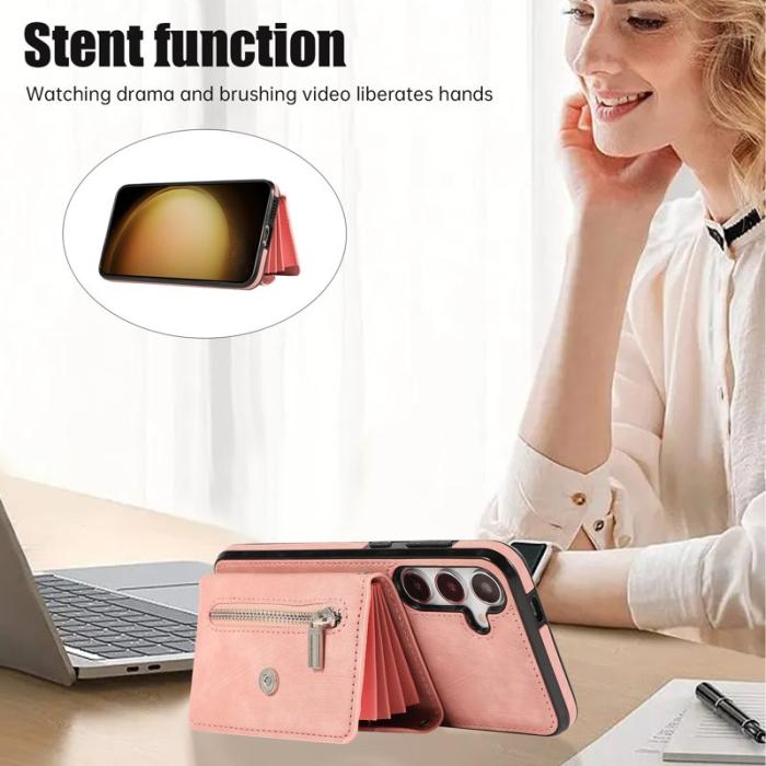 OEM - Mobilfodral för Samsung Galaxy S26 Kickstand Kortplats PU + PC - Roséguld