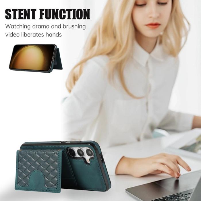 OEM - Mobilfodral för Samsung Galaxy S26 Kickstand TPU + Konstläder - Grön