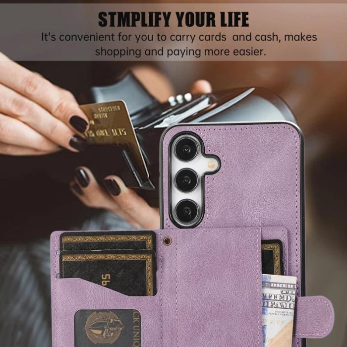 OEM - Mobilfodral för Samsung Galaxy S26 Kickstand TPU + Konstläder - Lila