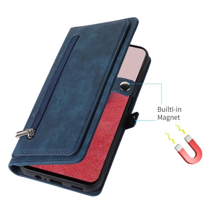 OEM - Mobilfodral för Samsung Galaxy S26 Konstläder 9 kortfack - Blå