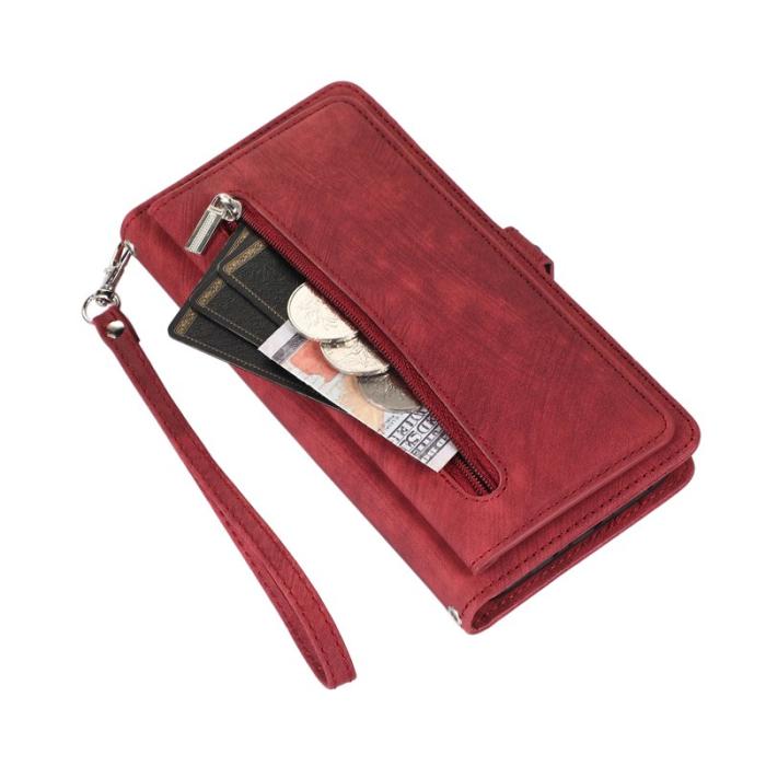 OEM - Mobilfodral för Samsung Galaxy S26 Konstläder 9 kortfack - Röd