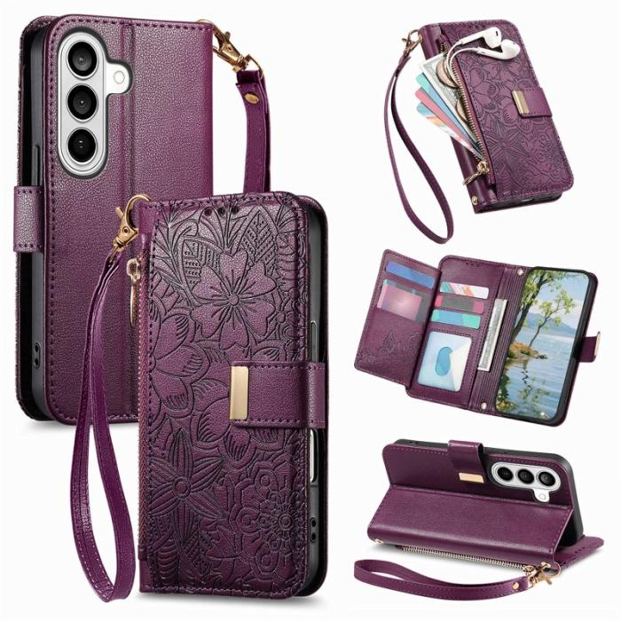 OEM - Mobilfodral för Samsung Galaxy S26 Konstläder Flera kortfack - Lila