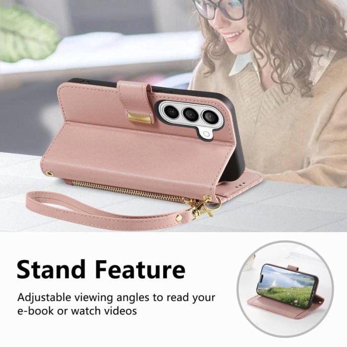 OEM - Mobilfodral för Samsung Galaxy S26 Konstläder Flera kortfack - Rosa