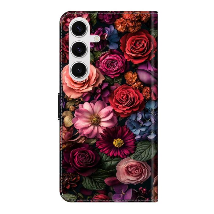 OEM - Plånboksfodral för Samsung Galaxy S26 Konstläder Flip Ställ - Blommig