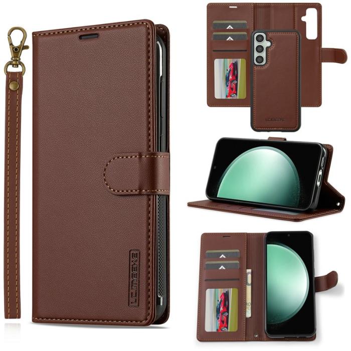 LC.imeeke - LC.IMEEKE Plånboksfodral för Samsung Galaxy S26 Konstläder Magnetiskt - Brun