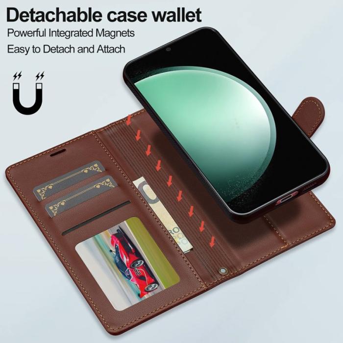 LC.imeeke - LC.IMEEKE Plånboksfodral för Samsung Galaxy S26 Konstläder Magnetiskt - Brun